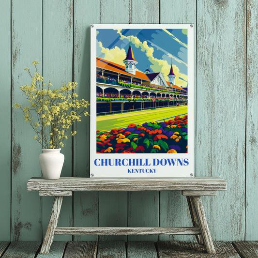 Acrylic Travel Poster of Churchill Downs, Louisville, Kentucky, Horse Racing Art