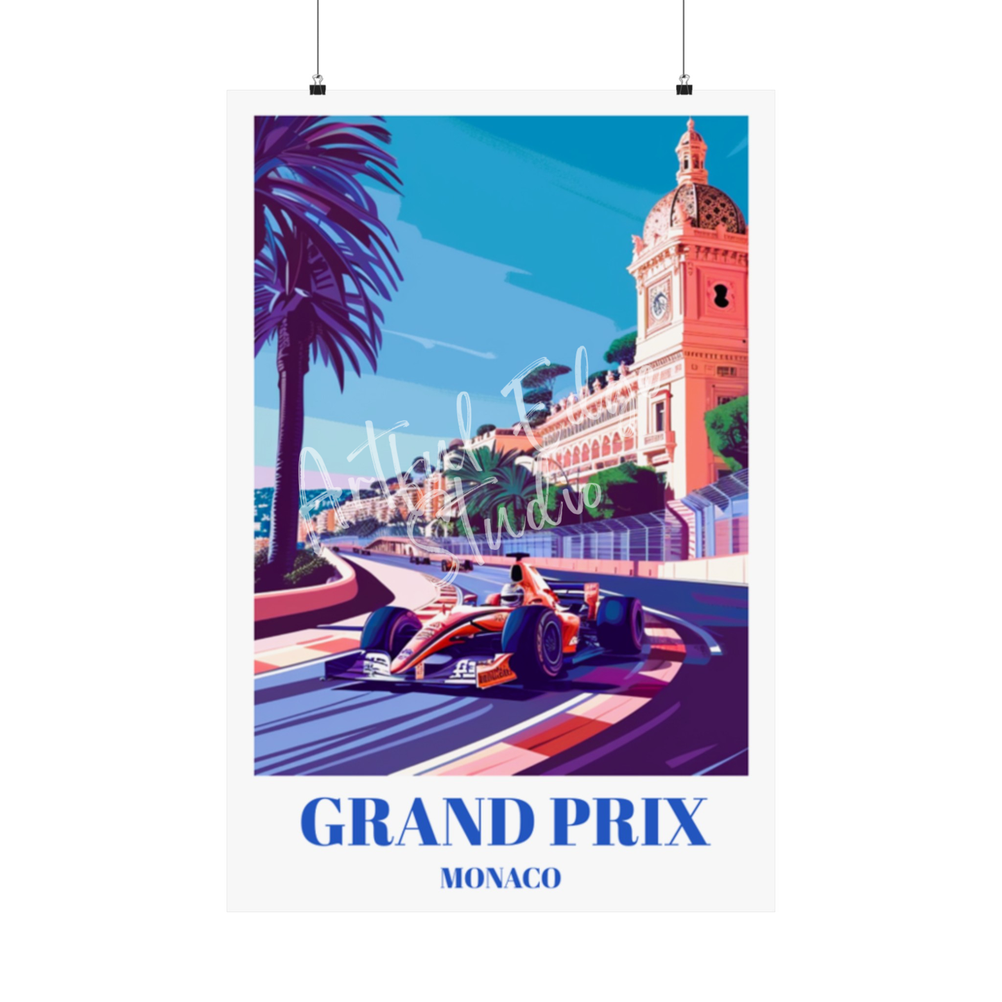 Grand Prix Monaco Travel Poster, Iconic Formula 1 Racing Art Print