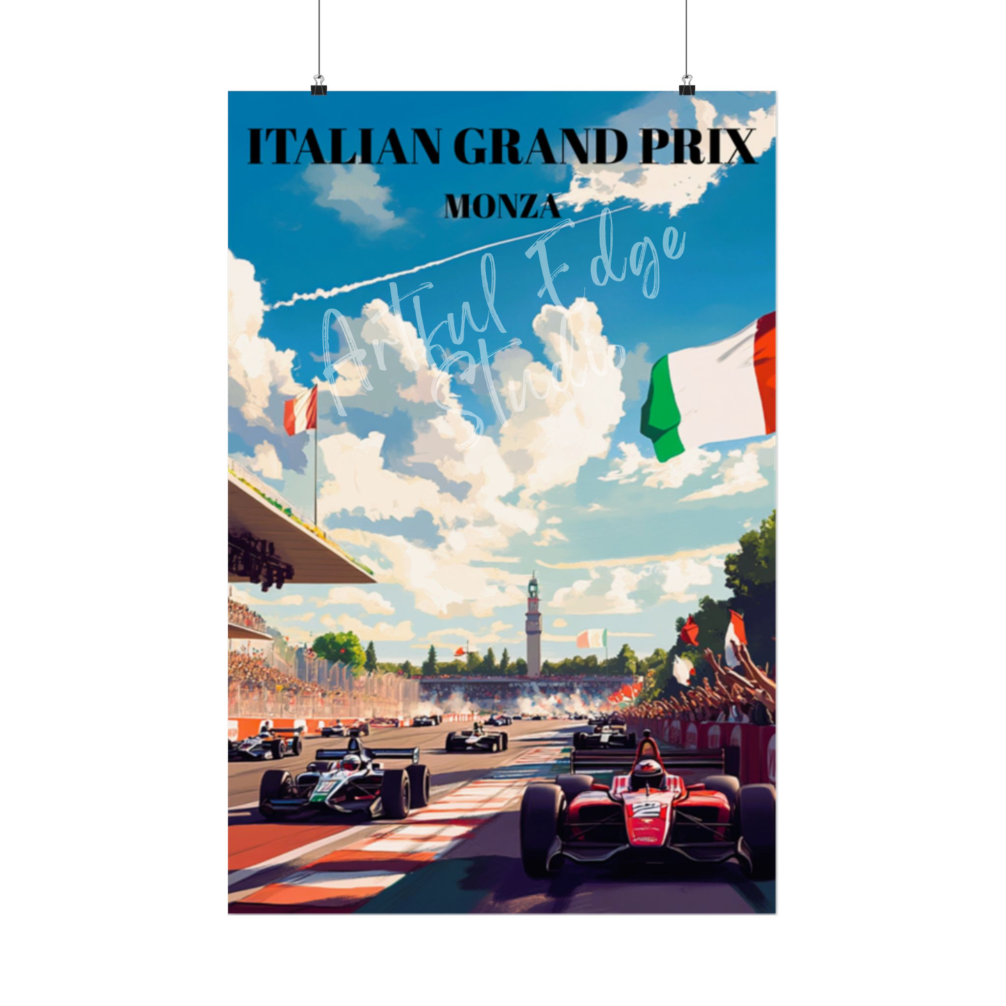 Grand Prix Monza Track Poster, Formula 1 Racing Art Print