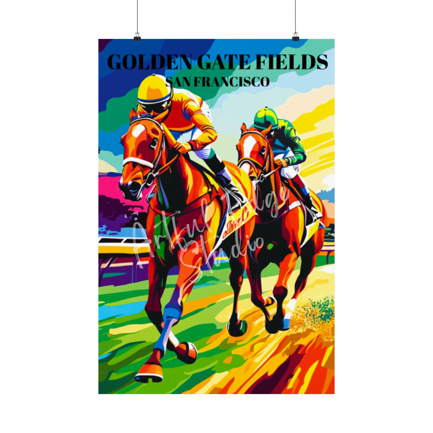Golden Gate Fields Horse Racing Poster, San Francisco California Art Print