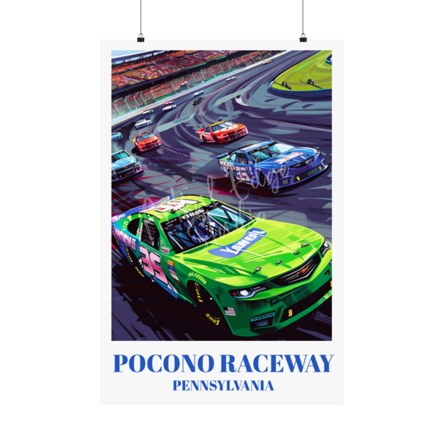 Pocono Raceway NASCAR Race Track Travel Poster,