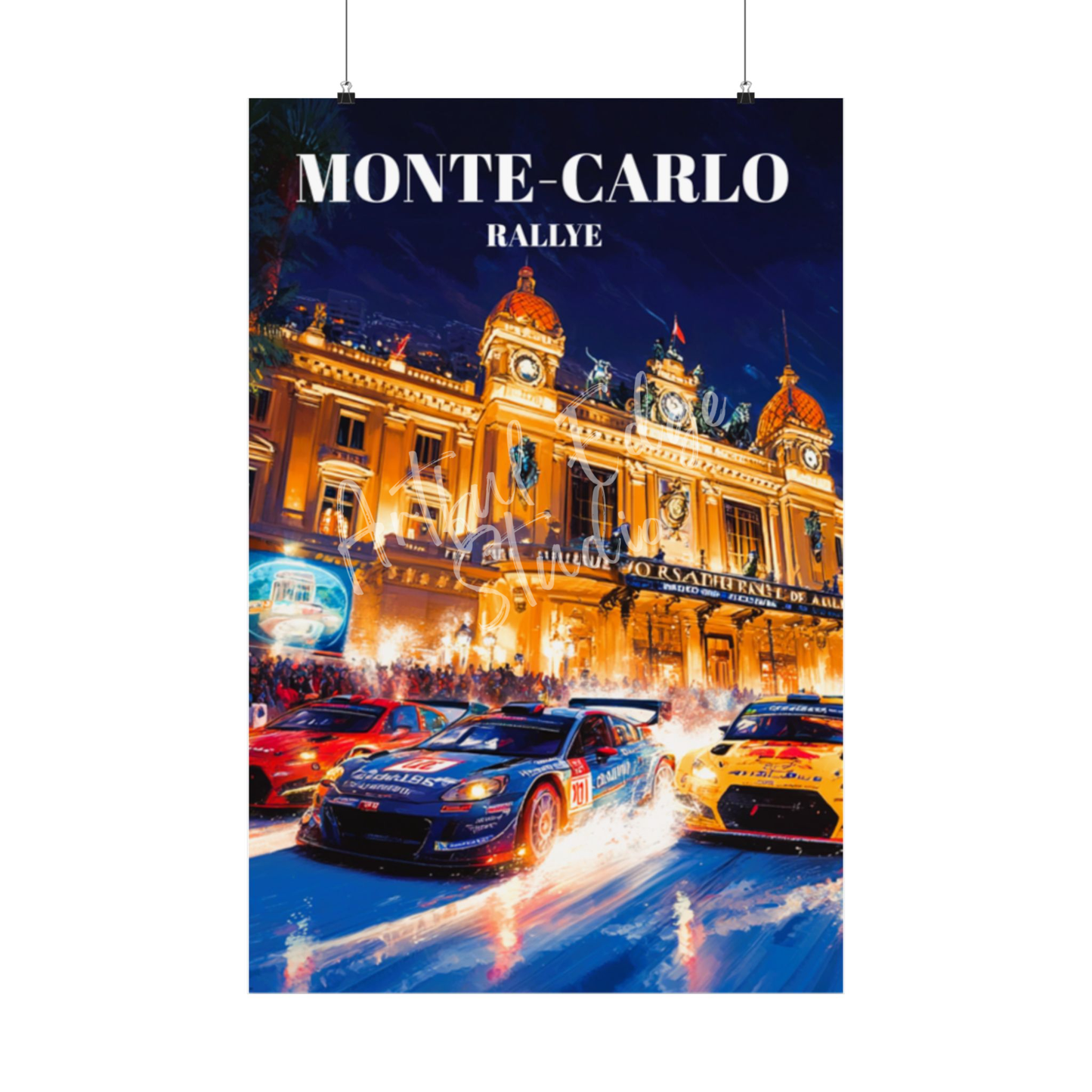 Monte-Carlo Rallye Travel Poster Print, Monaco Racing Art, Motorsport Decor
