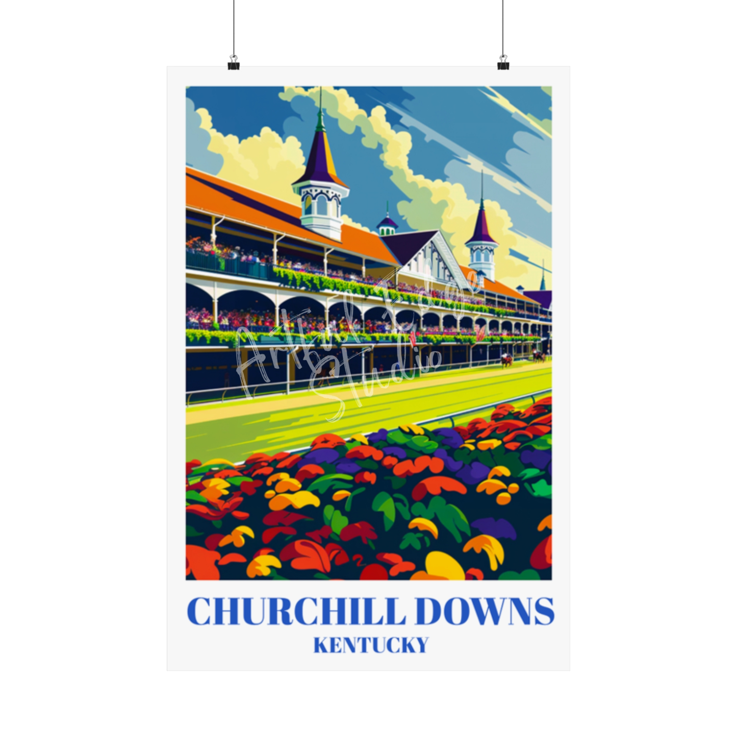 Travel Poster of Churchill Downs, Louisville, Kentucky, Horse Racing Art Print
