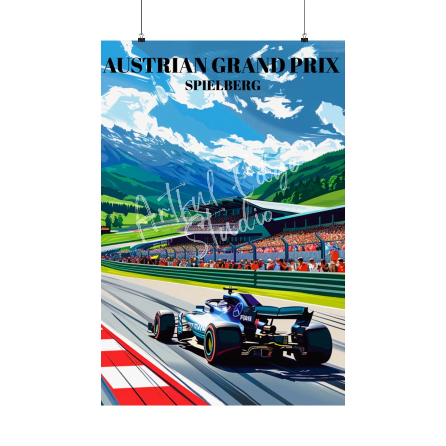 Grand Prix - Austrian Travel Poster, Spielberg Formula 1 Racing Circuit Art Print