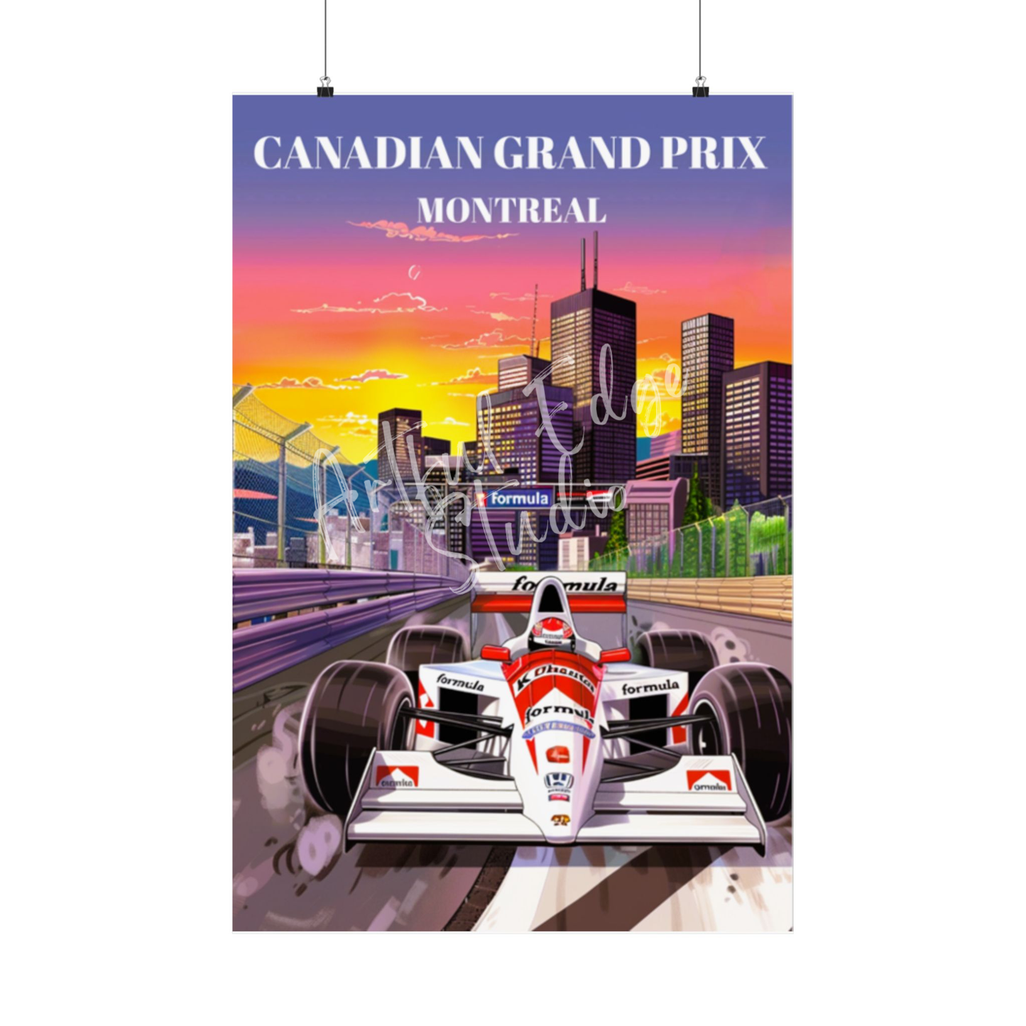 Formula 1 Canadian Grand Prix Travel Poster, Montreal Racing Art Print