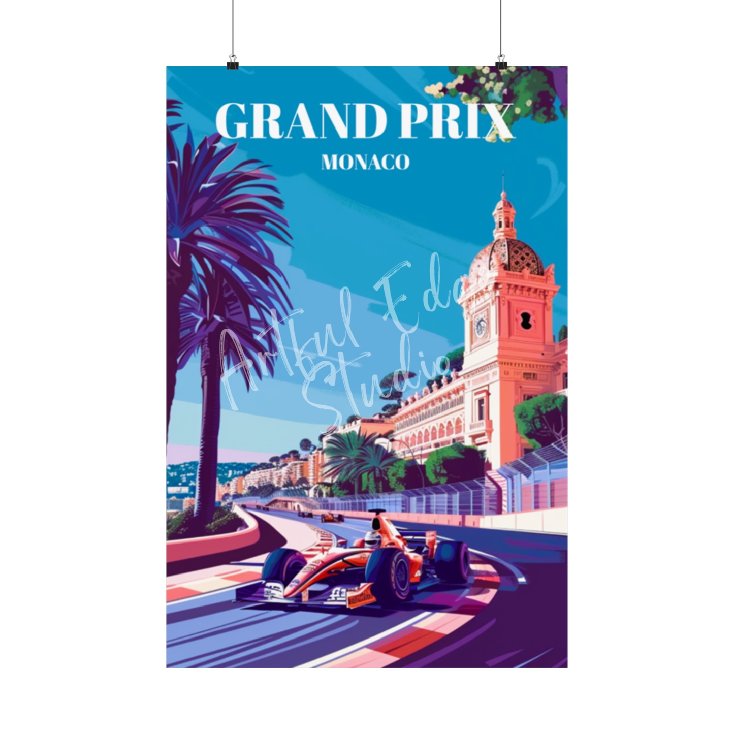 Exciting Grand Prix Monaco Travel Poster, Iconic Formula 1 Racing Art Print