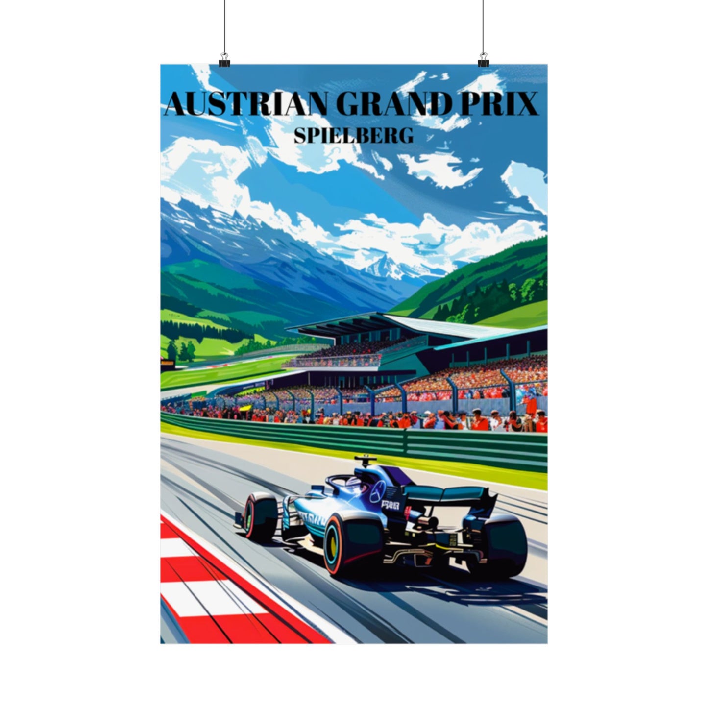 Austrian Grand Prix Spielberg Travel Poster, Formula 1 Racing Circuit Art Print