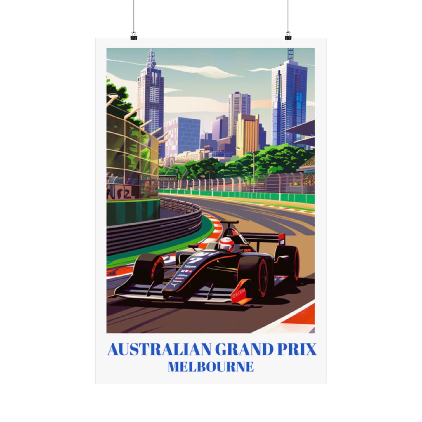 Australian Grand Prix Melbourne Travel Poster, Formula 1 Wall Art Print