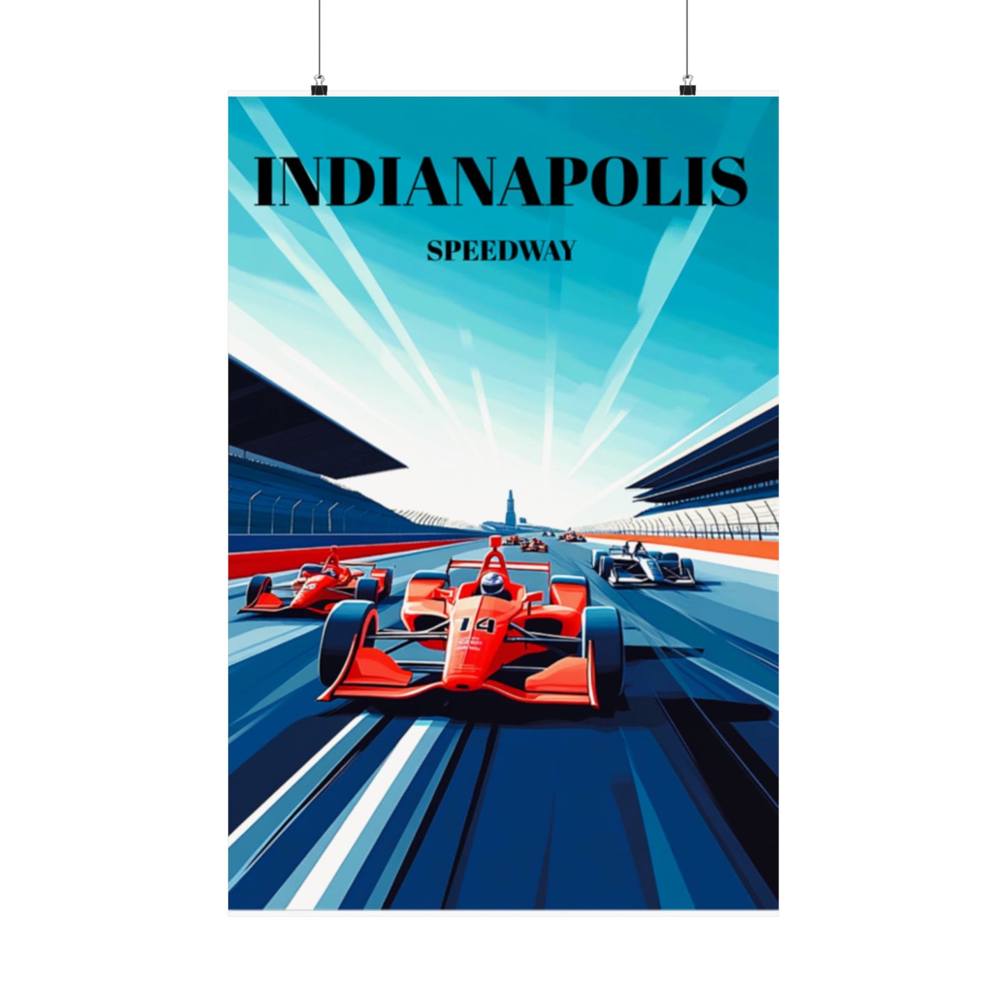 Indy-500 Travel Poster, Indianapolis Motor Raceway Wall Art