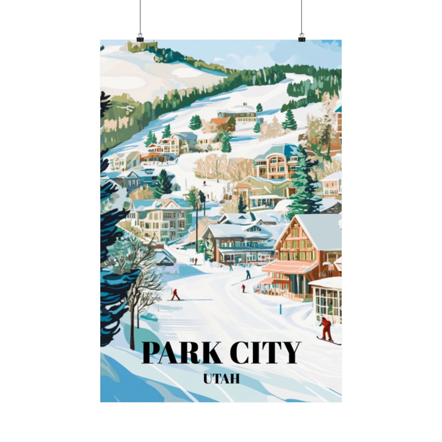 Park City Utah Travel Poster, Ski Resort Wall Art Print