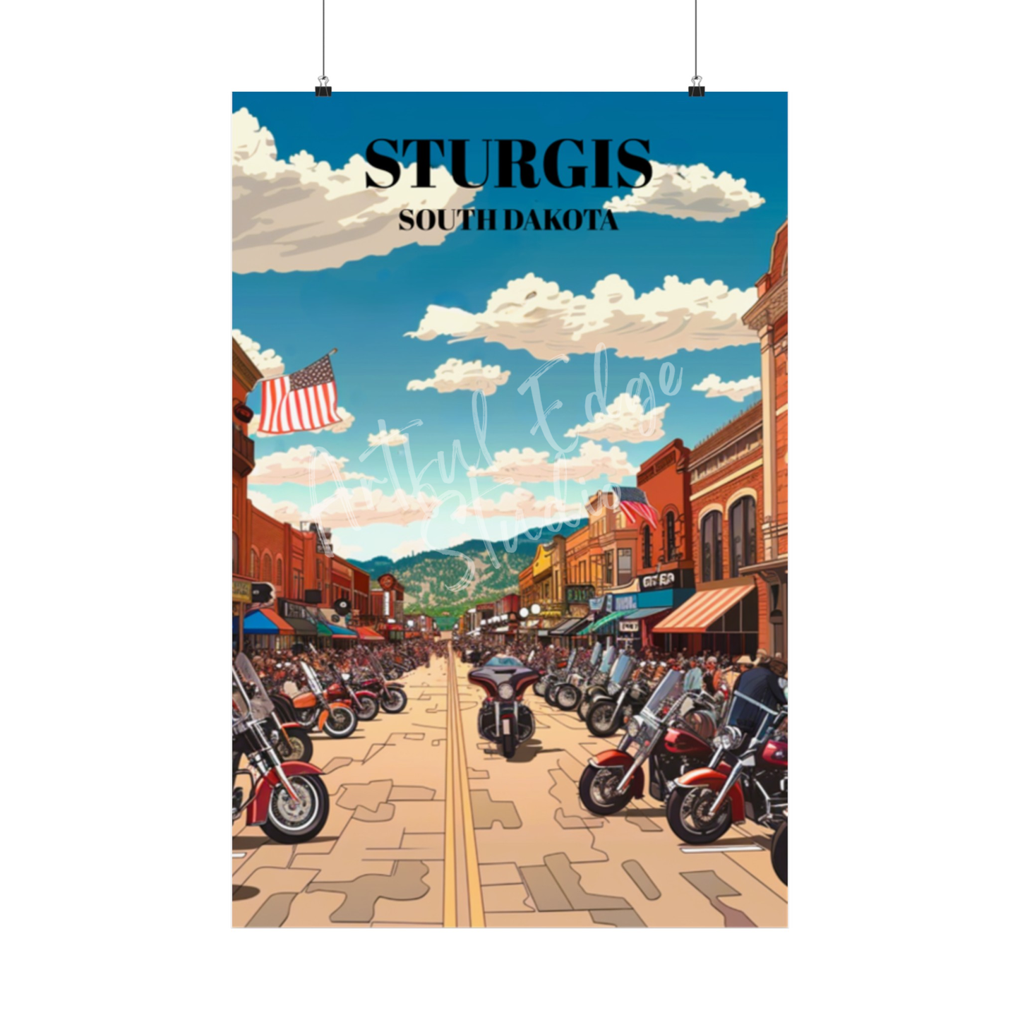 Sturgis South Dakota Bike Week Travel Poster: Motorcycle Rally Art Print