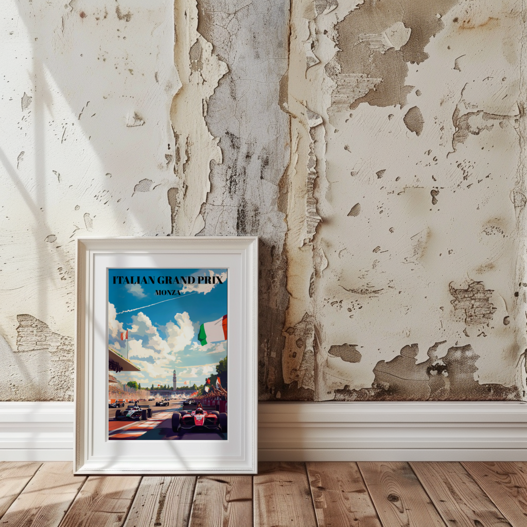 Grand Prix Monza Track Poster, Formula 1 Racing Art Print