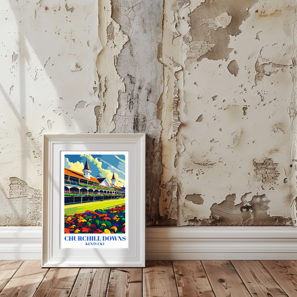 Travel Poster of Churchill Downs, Louisville, Kentucky, Horse Racing Art Print