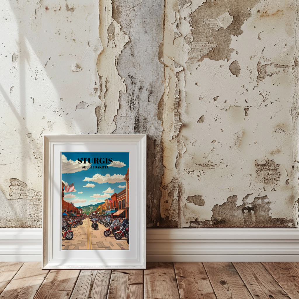 Sturgis South Dakota Bike Week Travel Poster: Motorcycle Rally Art Print