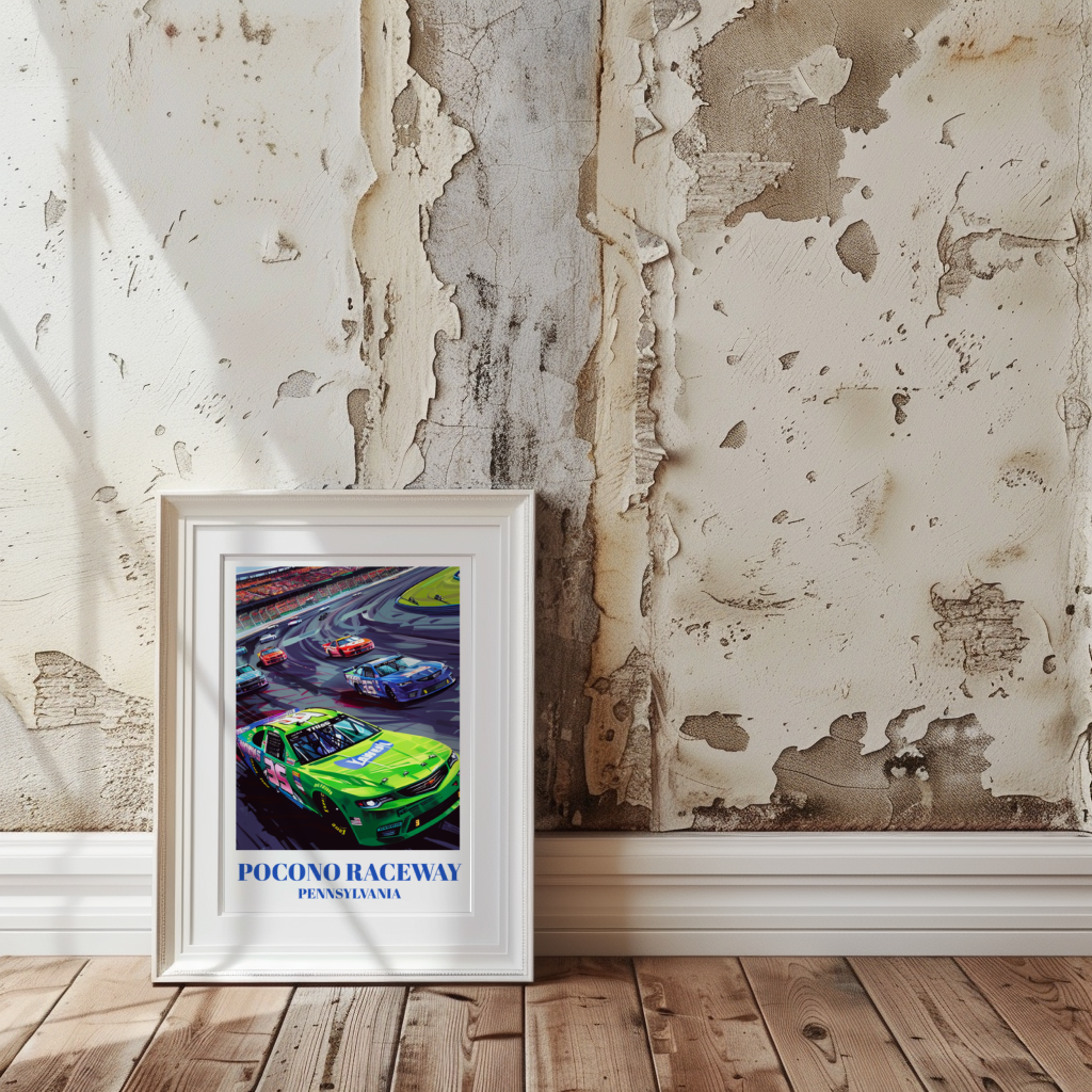 Pocono Raceway NASCAR Race Track Travel Poster,