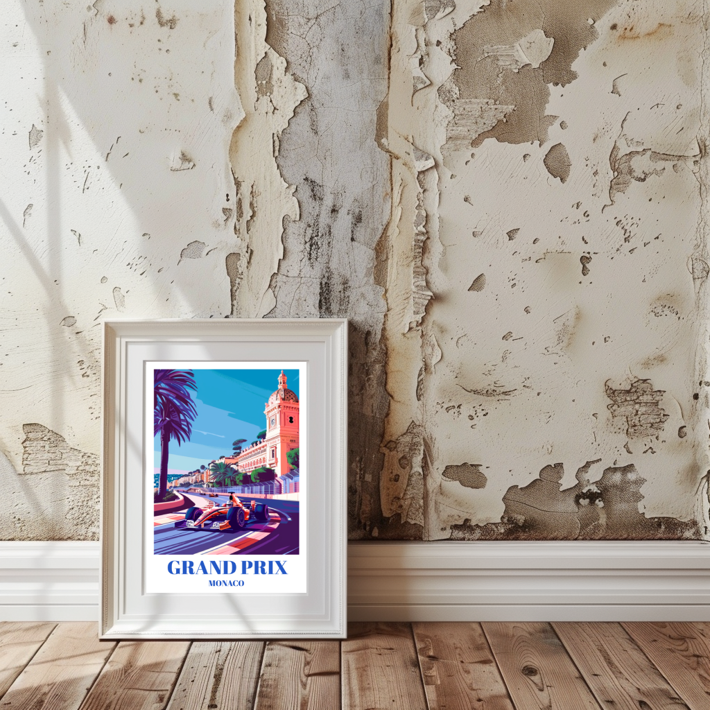 Grand Prix Monaco Travel Poster, Iconic Formula 1 Racing Art Print