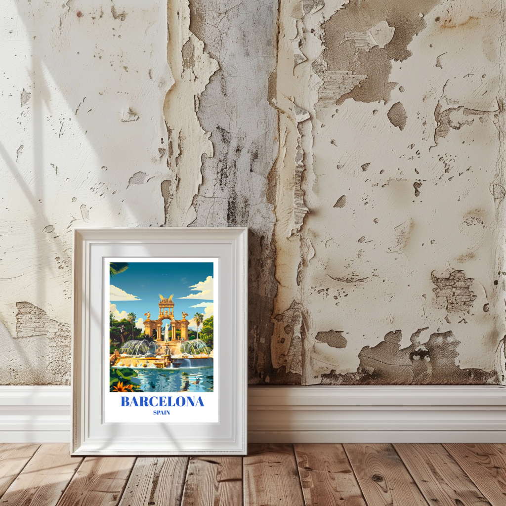 Stunning Parc de la Ciutadella Travel Poster - Barcelona Spain City Park Print Wall Art