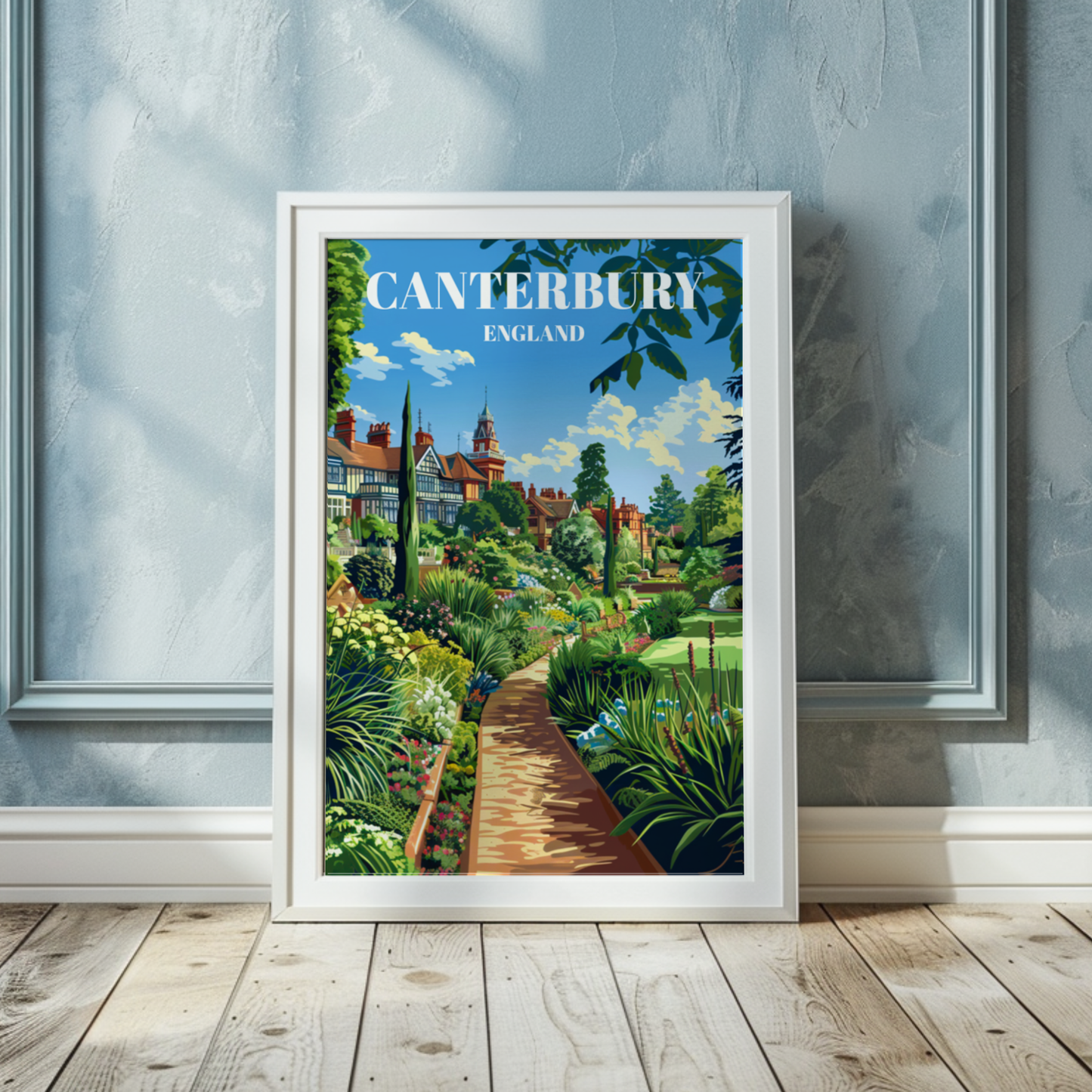 Travel Poster of Mount Ephraim Gardens in Canterbury, England