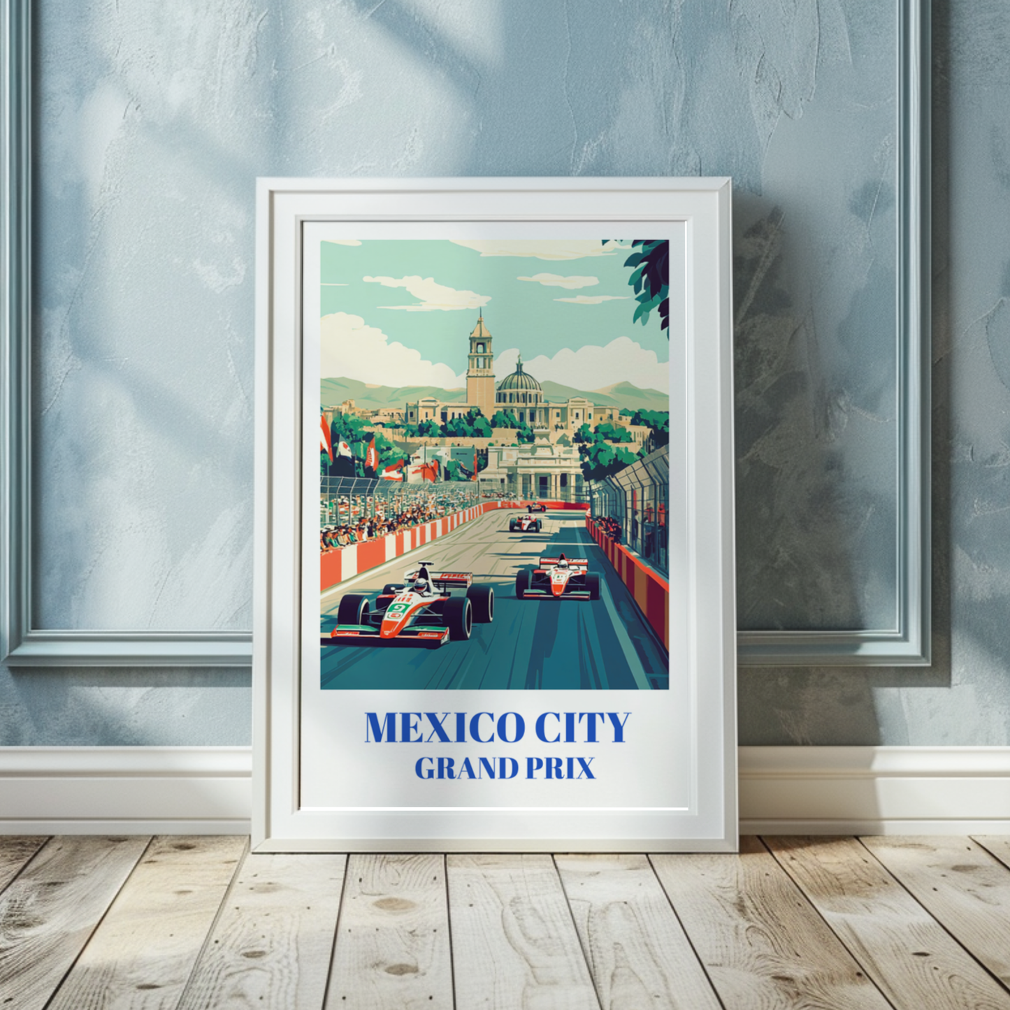 Mexico City Grand Prix Travel Poster, Formula 1 Autódromo Hermanos Rodríguez Racing