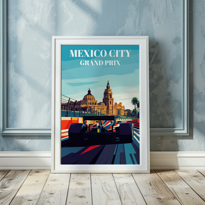 Mexico City Grand Prix Travel Poster Print, Formula 1