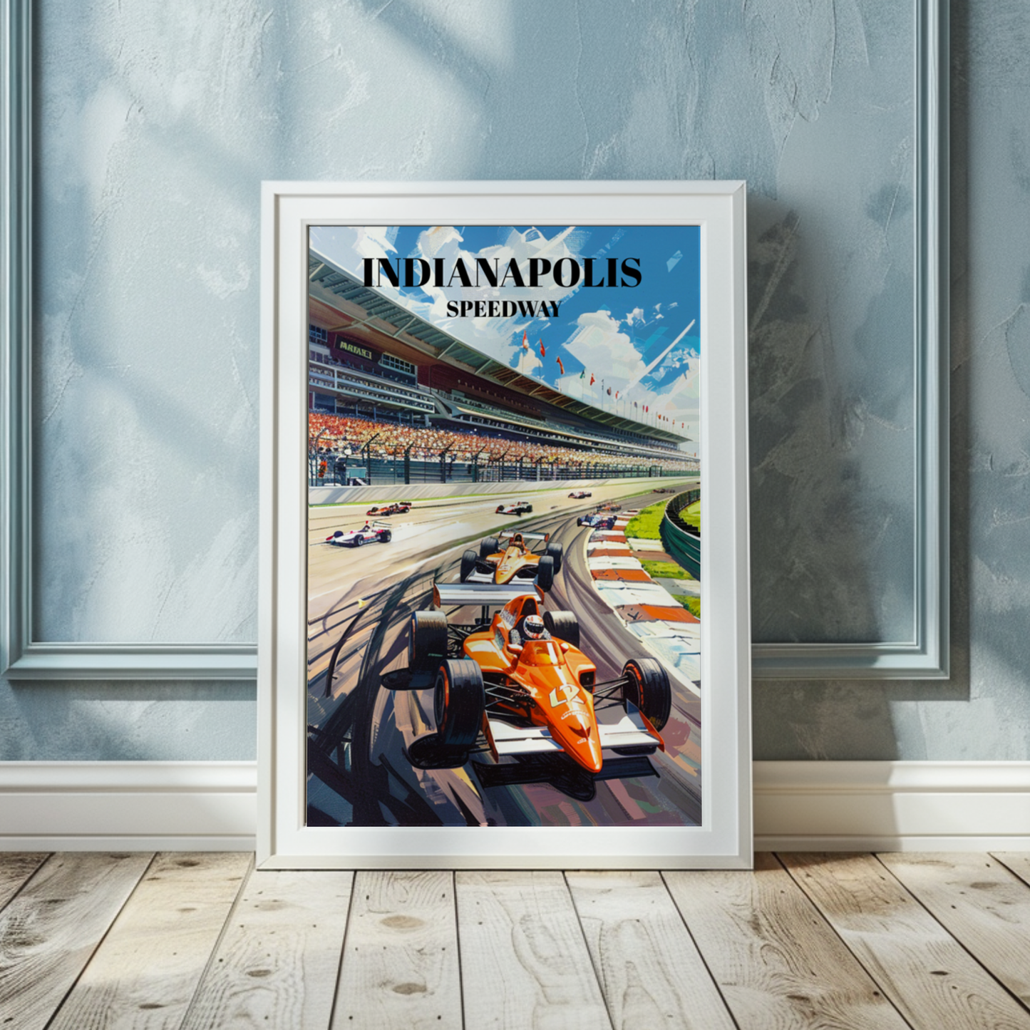 Indianapolis Speedway Racetrack Travel Poster. Indy-500 Wall Art