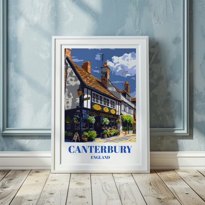 Canterbury, England Vintage-Inspired Travel Poster