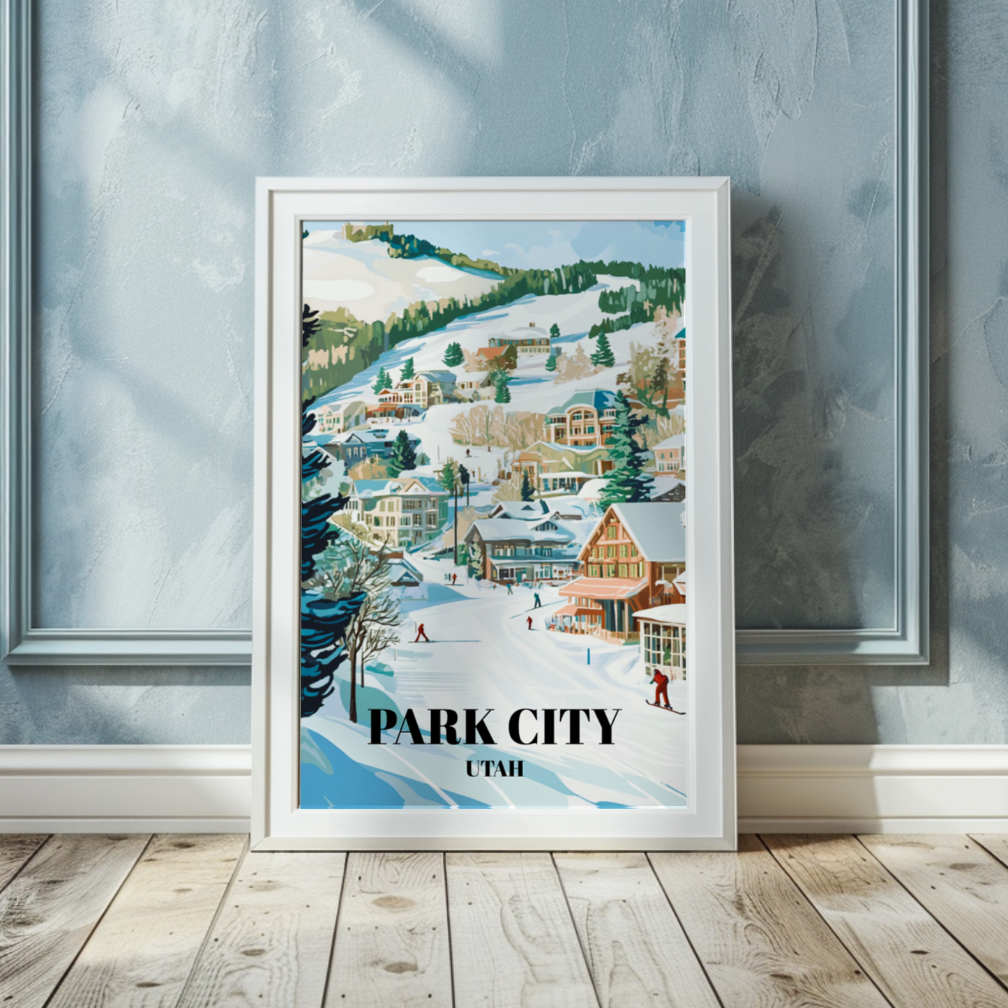 Park City Utah Travel Poster, Ski Resort Wall Art Print