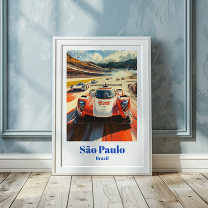 6 Hours of São Paulo Travel Poster Interlagos Circuit Brazil Wall Art