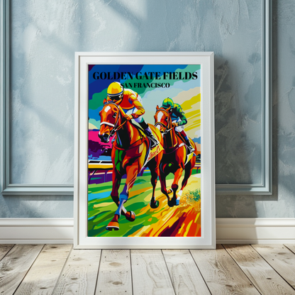 Golden Gate Fields Horse Racing Poster, San Francisco California Art Print
