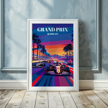 Bahrain Grand Prix Travel Poster, Formula 1 Art Print
