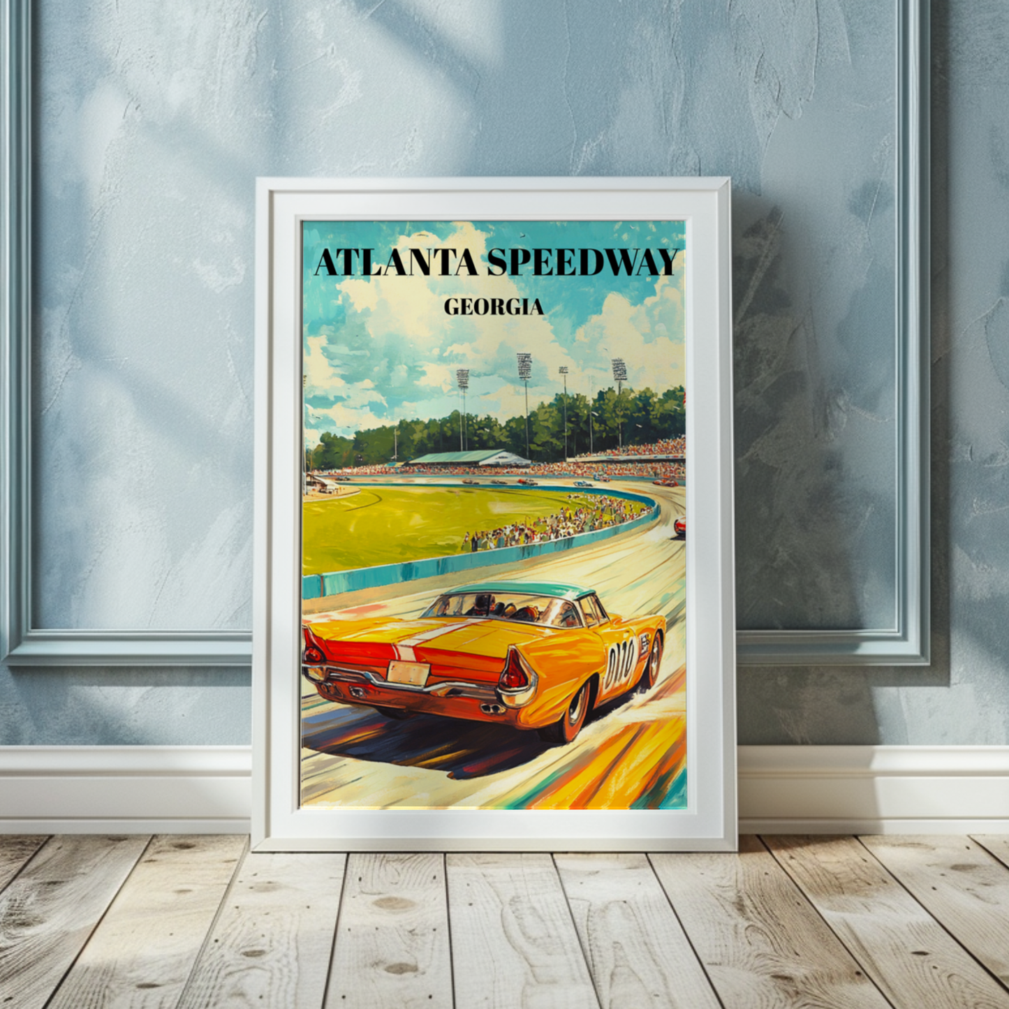 Atlanta Speedway Travel Poster, Racing Art Print, Georgia NASCAR Memorabilia