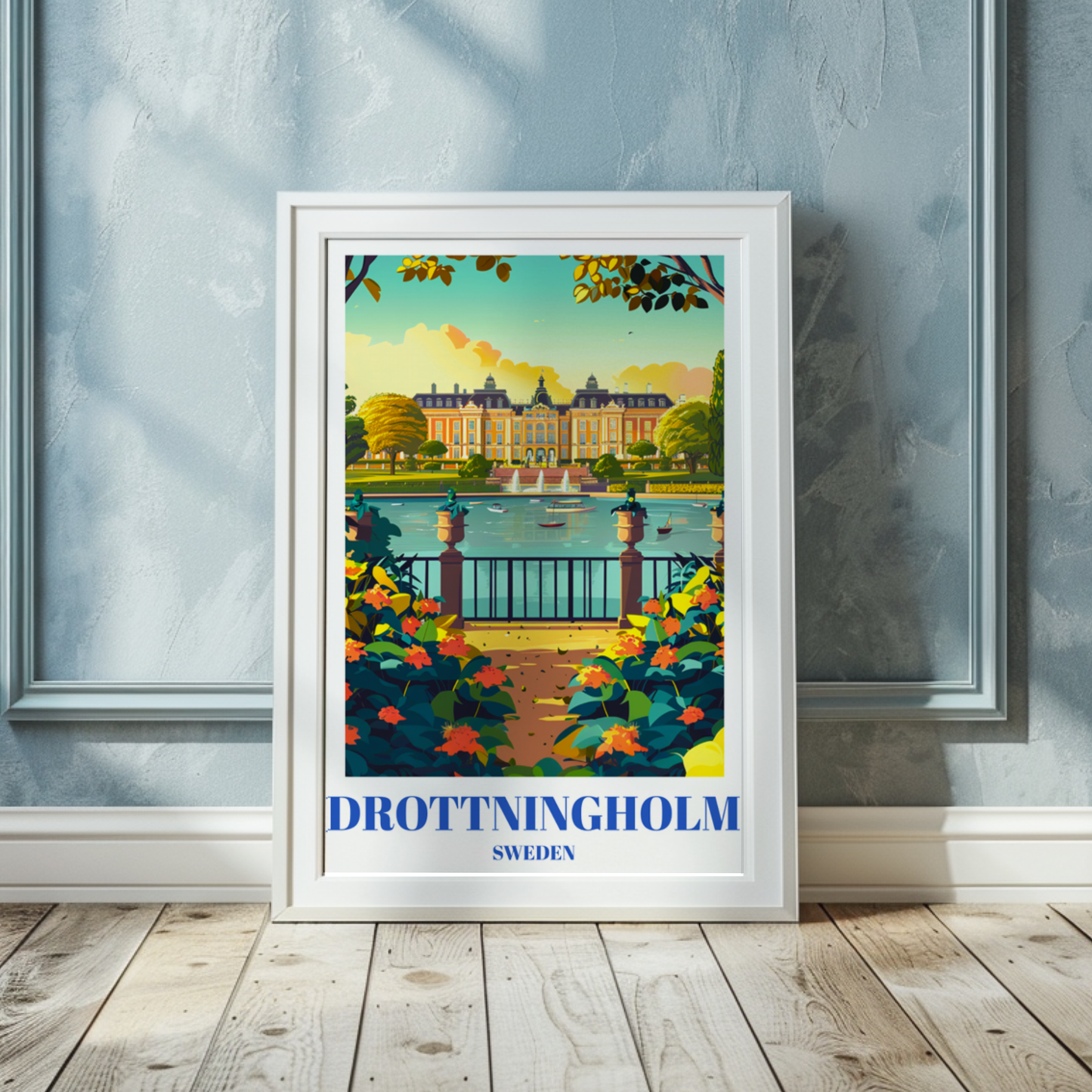 Travel Poster of Drottningholm Palace, Sweden - Historic Royal Residence Art Print