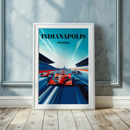 Indy-500 Travel Poster, Indianapolis Motor Raceway Wall Art