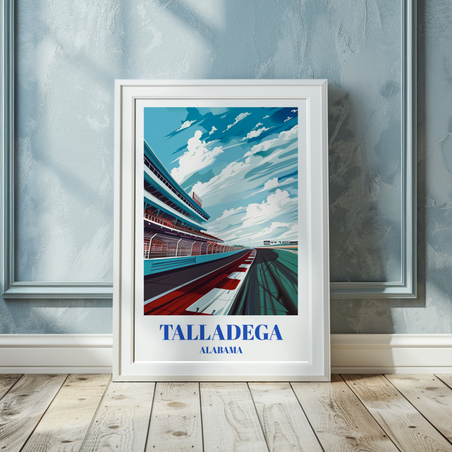 Talladega Superspeedway Travel Poster, NASCAR Racing Art Print