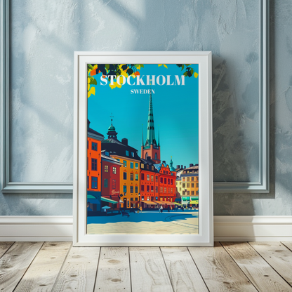 Travel Poster of Gamla Stan (Old Town) Stockholm, Sweden