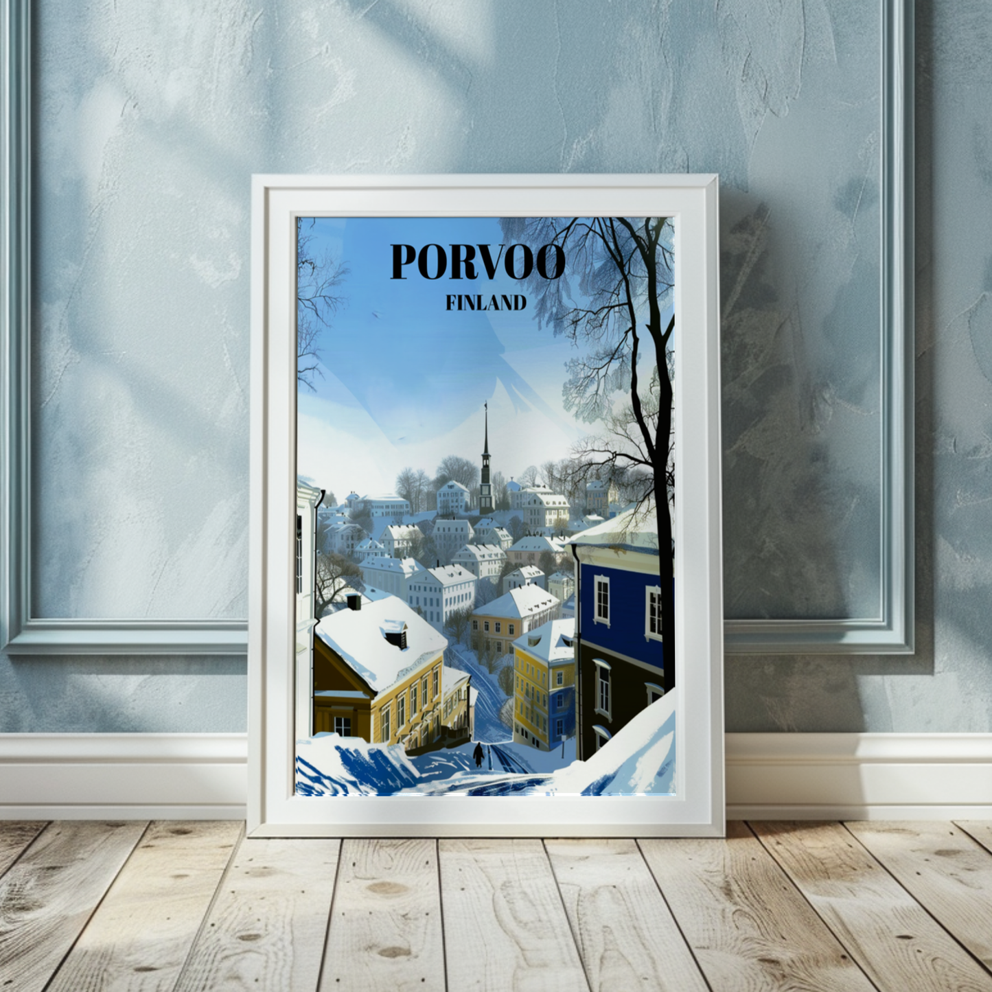 Porvoo, Finland, Charming Travel Poster Featuring Old Town