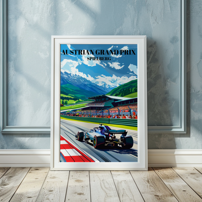 Grand Prix - Austrian Travel Poster, Spielberg Formula 1 Racing Circuit Art Print