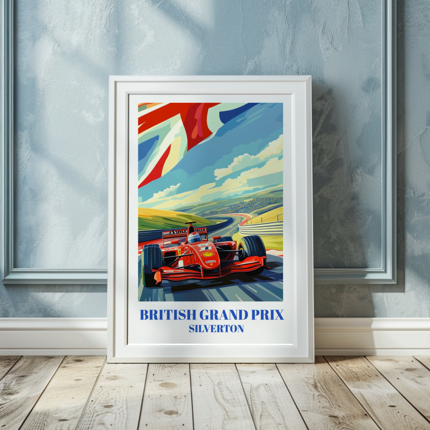 British Grand Prix Silverstone Travel Poster, F1 Racing Art Print