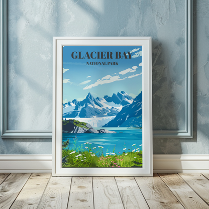 Glacier Bay National Park Poster - Alaska Travel Art Print Wall Decor,