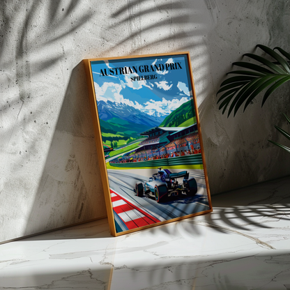Grand Prix - Austrian Travel Poster, Spielberg Formula 1 Racing Circuit Art Print