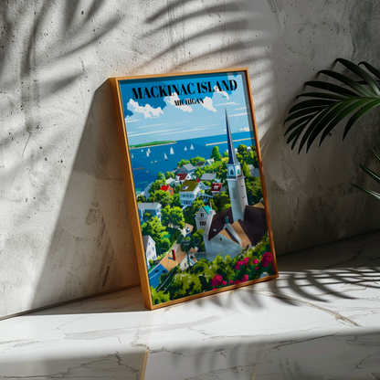 Mackinac Island Michigan Travel Poster - Mackinac Island Wall Art Print