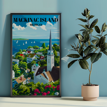 Mackinac Island Michigan Travel Poster - Mackinac Island Wall Art Print
