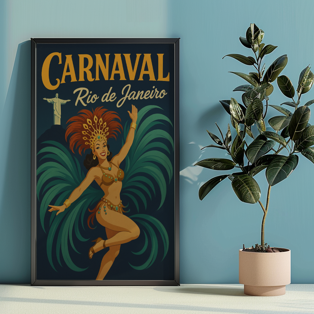 Vintage Rio de Janeiro Travel Poster Carnaval Brazil Art, 1950s Retro – Art  Ful Edge, image size:1024x1024