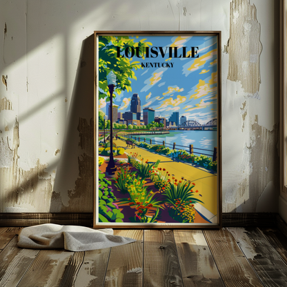 Serene Waterfront Park Louisville Kentucky Travel Poster