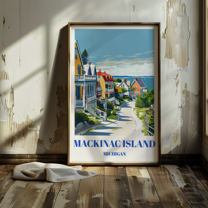 Mackinac Island Michigan Travel Poster - Vintage Great Lakes Wall Art