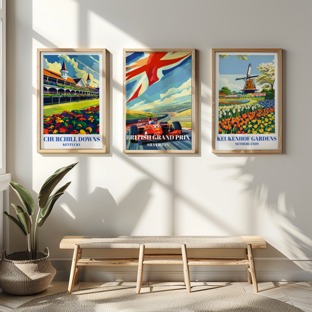 British Grand Prix Silverstone Travel Poster, F1 Racing Art, Motorsport Wall Print