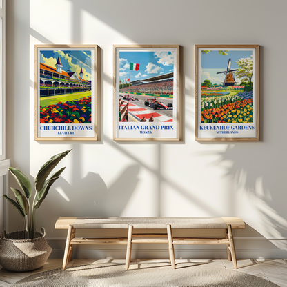 Monza Italian Grand Prix Travel Poster, Formula 1 Racing Wall Art