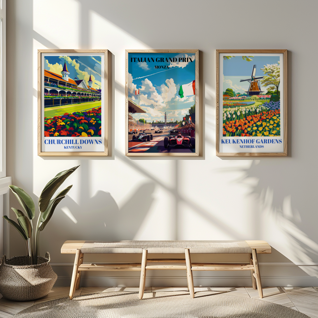 Grand Prix Monza Track Poster, Formula 1 Racing Art Print