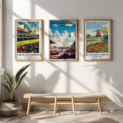 Grand Prix Monza Track Poster, Formula 1 Racing Art Print