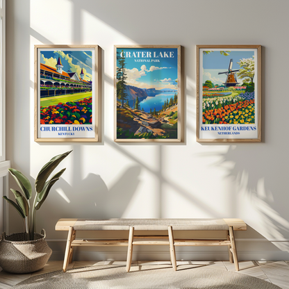 Crater Lake National Park Travel Poster: Scenic Landscape Art Print
